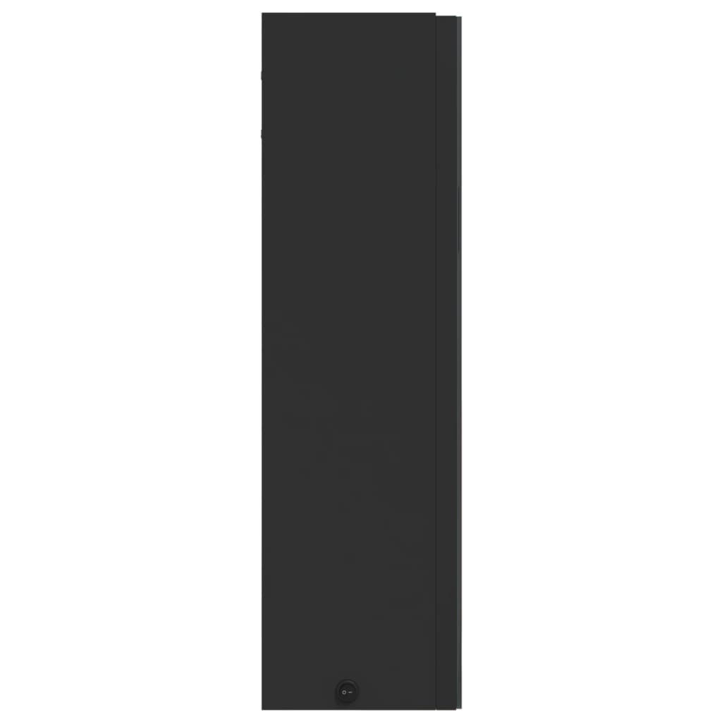 Baderomsspeilskap Med Led-Lys Svart 60X13X52 Cm