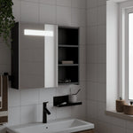 Baderomsspeilskap Med Led-Lys Svart 60X13X52 Cm