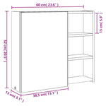 Baderomsspeilskap Med Led-Lys Eik 60X13X52 Cm