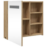 Baderomsspeilskap Med Led-Lys Eik 60X13X52 Cm
