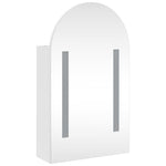 Baderomsspeilskap Med Led-Lys Buet Hvit 42X13X70 Cm