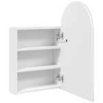 Baderomsspeilskap Med Led-Lys Buet Hvit 42X13X70 Cm
