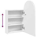 Baderomsspeilskap Med Led-Lys Buet Hvit 42X13X70 Cm