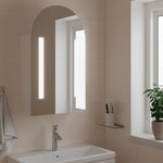 Baderomsspeilskap Med Led-Lys Buet Hvit 42X13X70 Cm