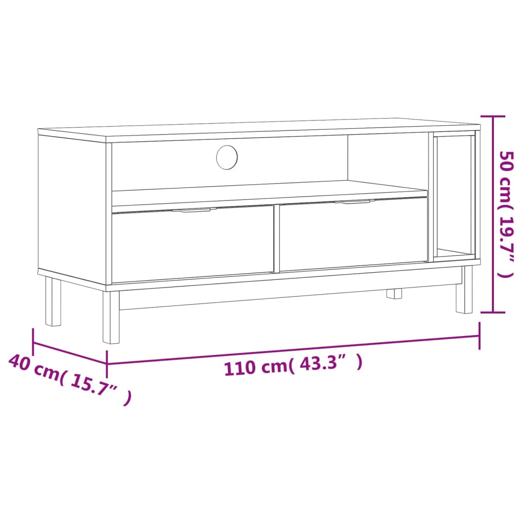 Tv-Benk Flam 110X40X50 Cm Heltre Furu