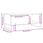 Salongbord Brun Eik 90X50X36,5 Cm Konstruert Tre