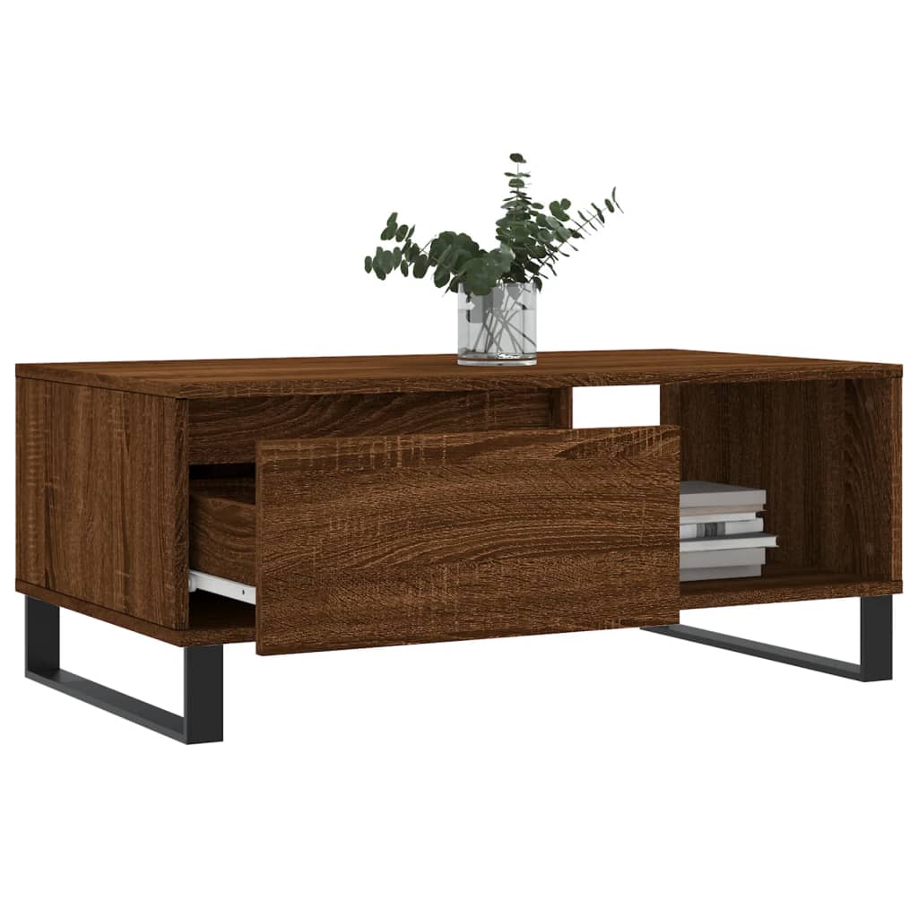 Salongbord Brun Eik 90X50X36,5 Cm Konstruert Tre