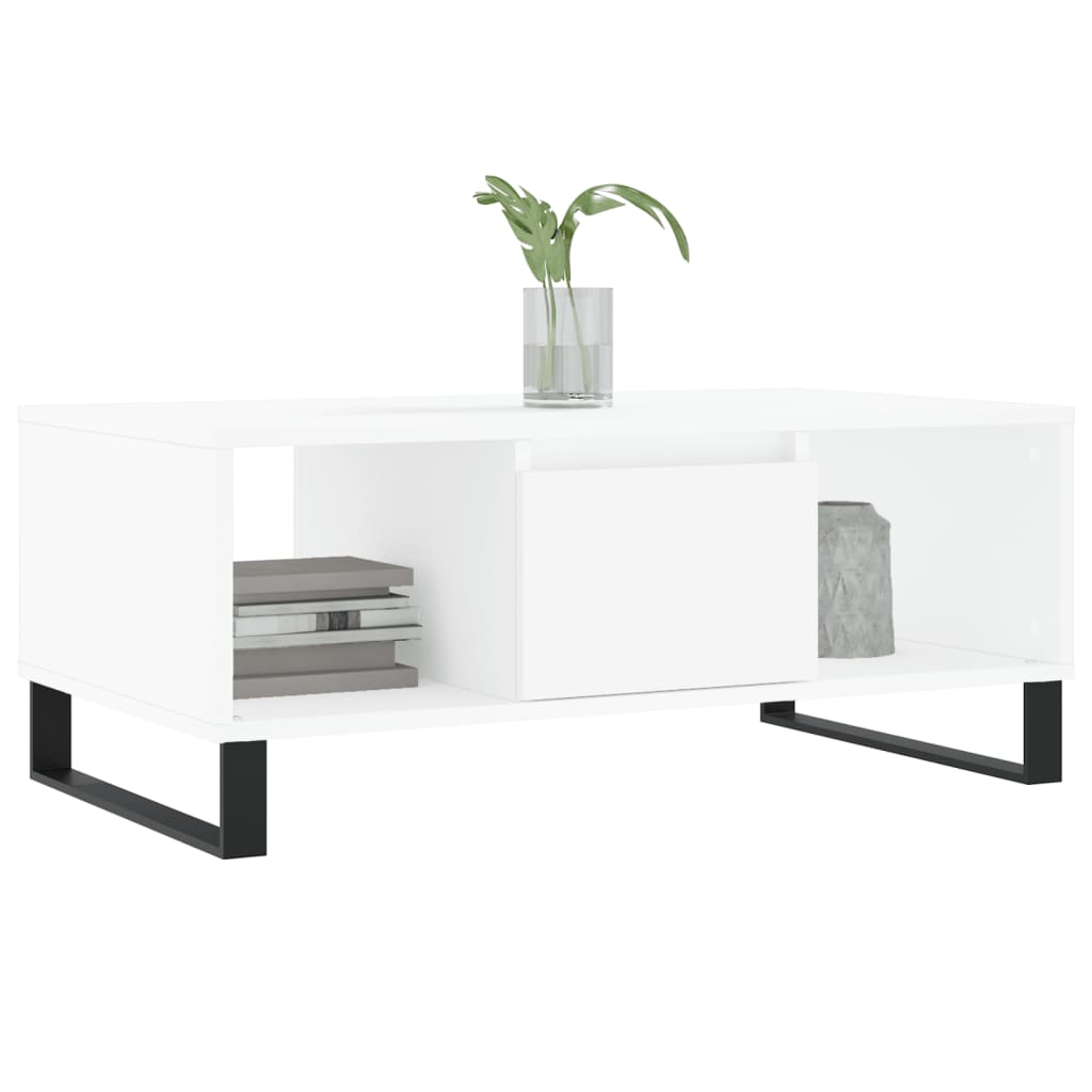 Salongbord Hvit 90X50X36,5 Cm Konstruert Tre