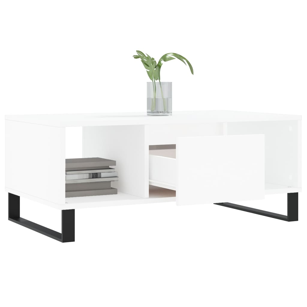 Salongbord Hvit 90X50X36,5 Cm Konstruert Tre