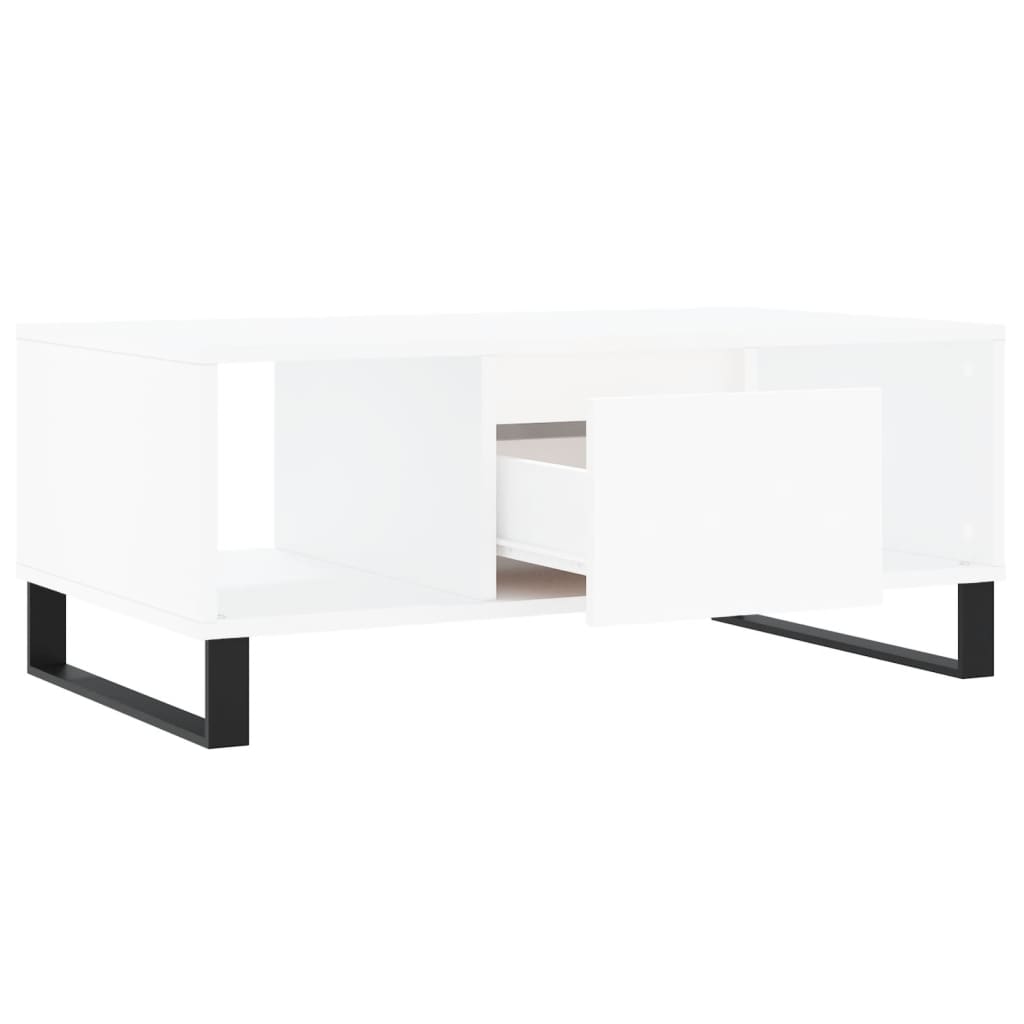 Salongbord Hvit 90X50X36,5 Cm Konstruert Tre