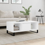 Salongbord Hvit 90X50X36,5 Cm Konstruert Tre