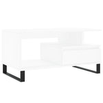 Salongbord Hvit 90X49X45 Cm Konstruert Tre