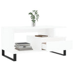 Salongbord Hvit 90X49X45 Cm Konstruert Tre