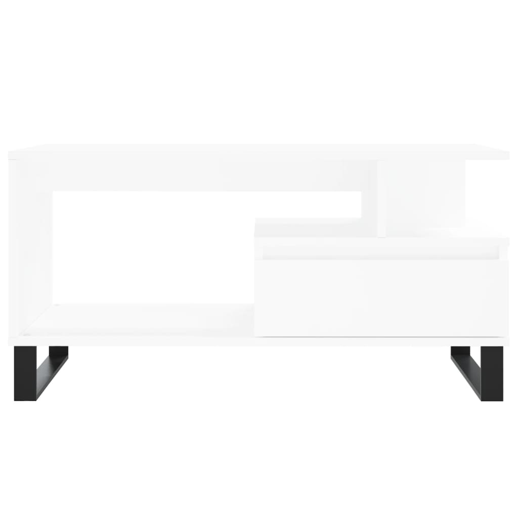 Salongbord Hvit 90X49X45 Cm Konstruert Tre