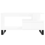 Salongbord Hvit 90X49X45 Cm Konstruert Tre