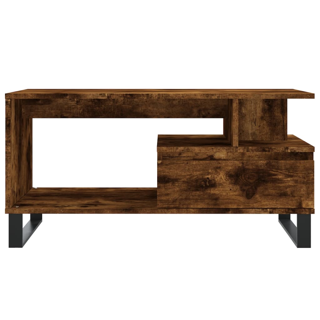 Salongbord Røkt Eik 90X49X45 Cm Konstruert Tre