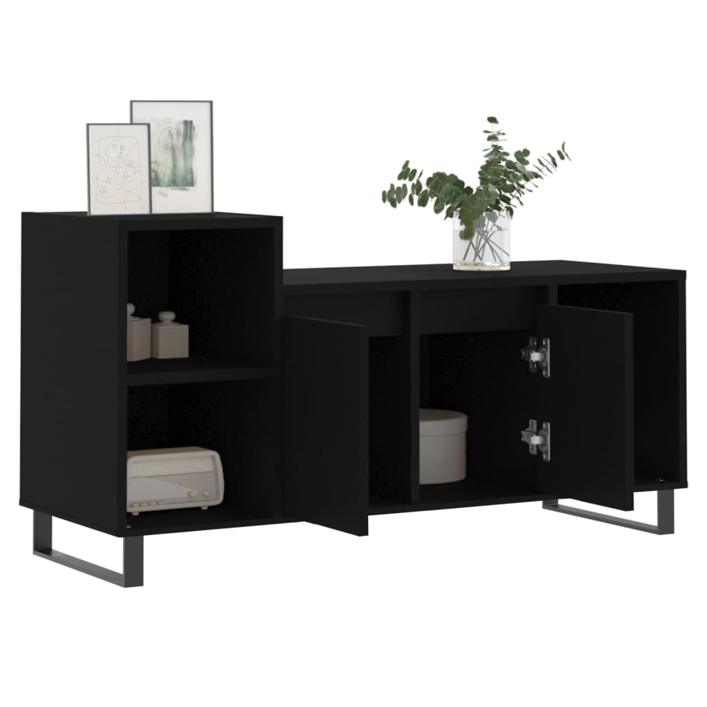 Tv-Benk Svart 100X35X55 Cm Konstruert Tre
