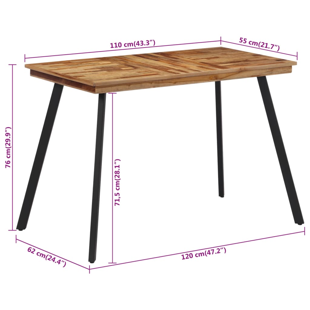 Spisebord 120X62X76 Cm Heltre Teak