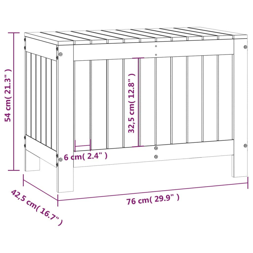 Putekasse Hvid 76X42,5X54 Cm Heltre Furu