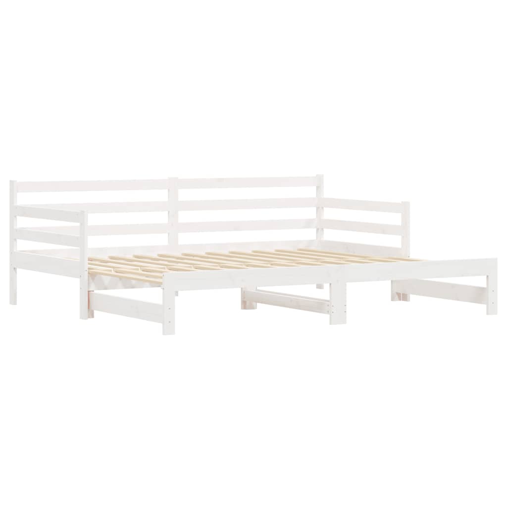 Uttrekkbar Dagseng Hvit 90X200 Cm Heltre Furu