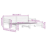 Uttrekkbar Dagseng Hvit 90X200 Cm Heltre Furu