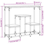 Konsollbord Røkt Eik 89,5X28X76 Cm Konstruert Tre