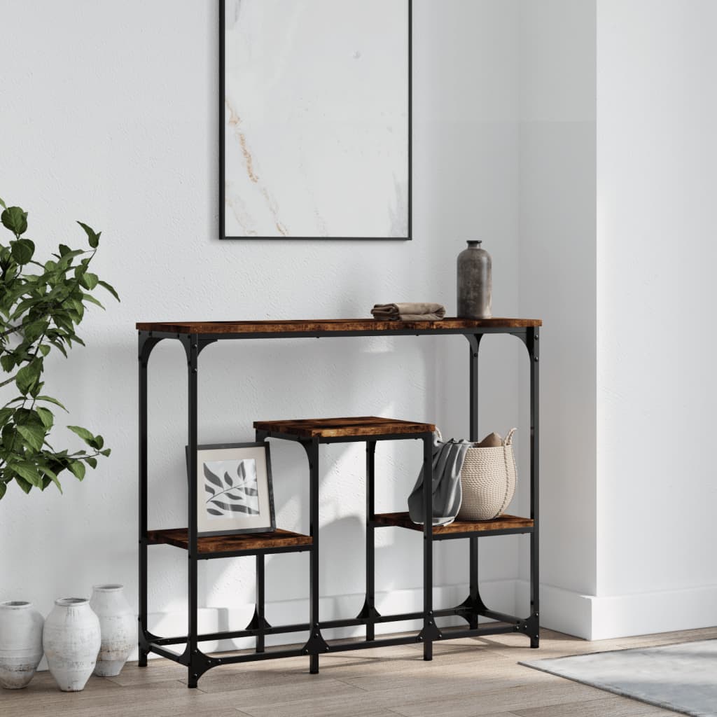 Konsollbord Røkt Eik 89,5X28X76 Cm Konstruert Tre