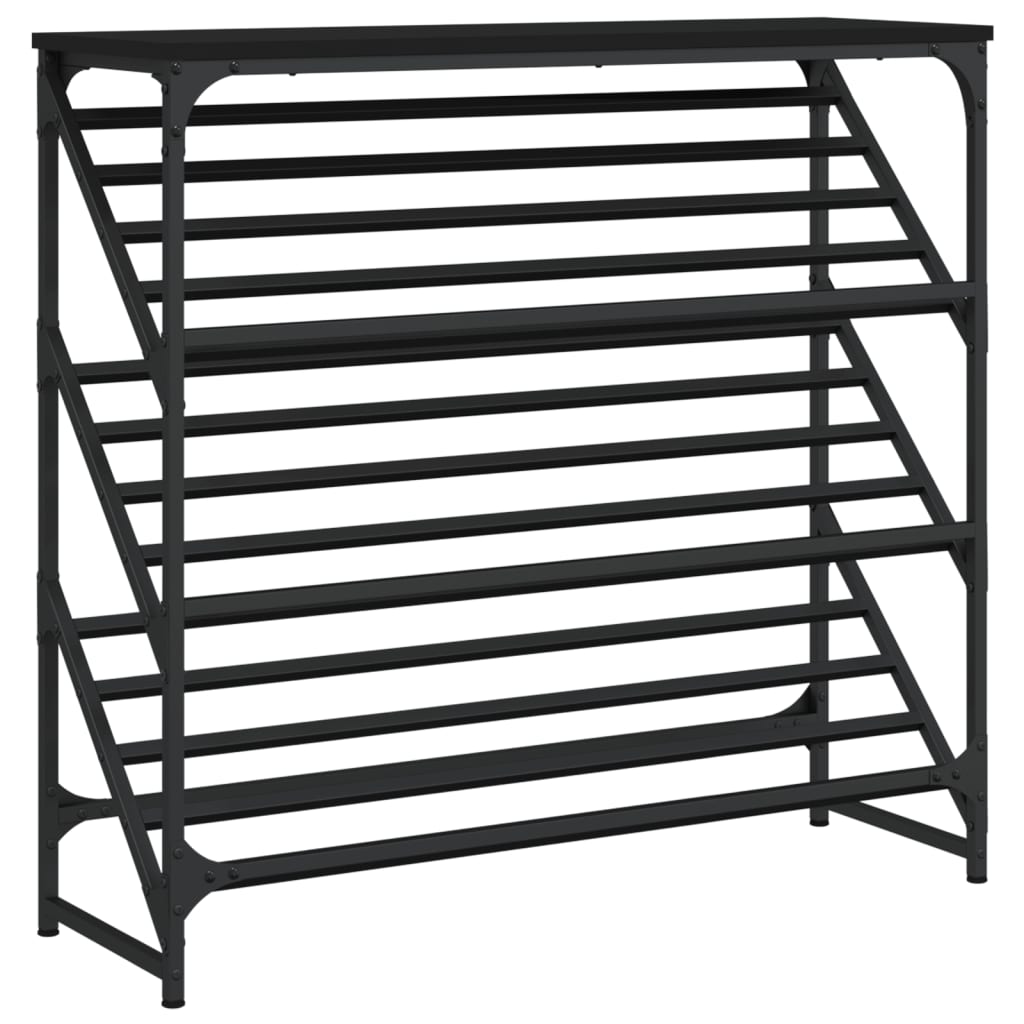 Skohylle Svart 90X30X85 Cm Konstruert Tre