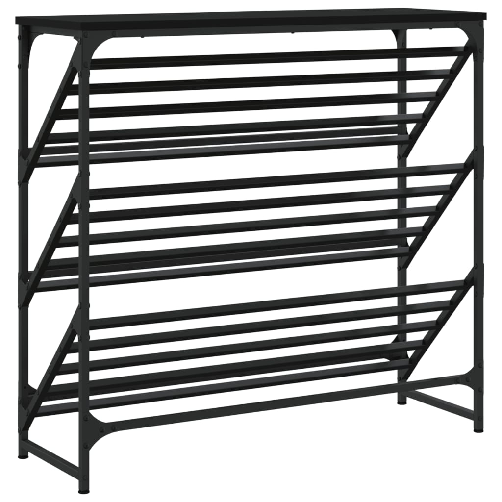 Skohylle Svart 90X30X85 Cm Konstruert Tre