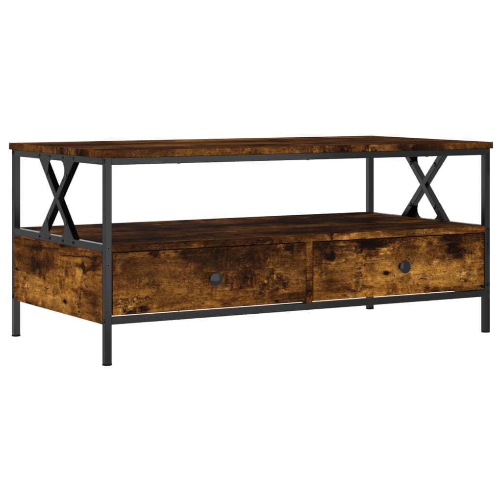 Salongbord Røkt Eik 100X51X45 Cm Konstruert Tre
