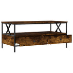 Salongbord Røkt Eik 100X51X45 Cm Konstruert Tre