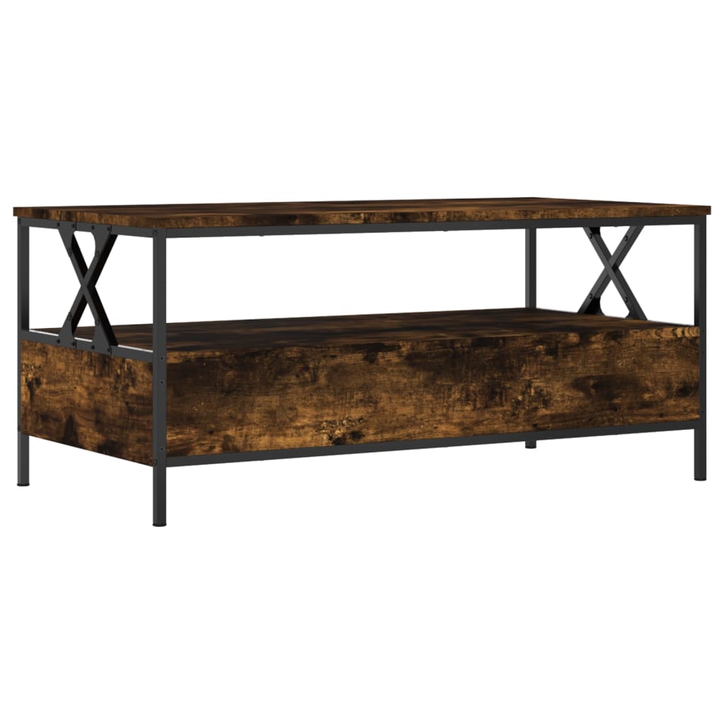 Salongbord Røkt Eik 100X51X45 Cm Konstruert Tre