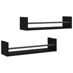 Vegghyller Med Stenger 2 Stk Svart 60X16X14 Cm