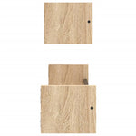Vegghyller Med Stenger 2 Stk Sonoma Eik 60X16X14 Cm