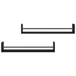 Vegghyller Med Stenger 2 Stk Svart 80X16X14 Cm