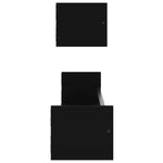 Vegghyller Med Stenger 2 Stk Svart 80X16X14 Cm