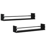 Vegghyller Med Stenger 2 Stk Svart 80X16X14 Cm
