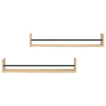 Vegghyller Med Stenger 2 Stk Sonoma Eik 80X16X14 Cm