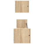 Vegghyller Med Stenger 2 Stk Sonoma Eik 80X16X14 Cm