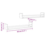 Vegghyller Med Stenger 2 Stk Sonoma Eik 80X16X14 Cm