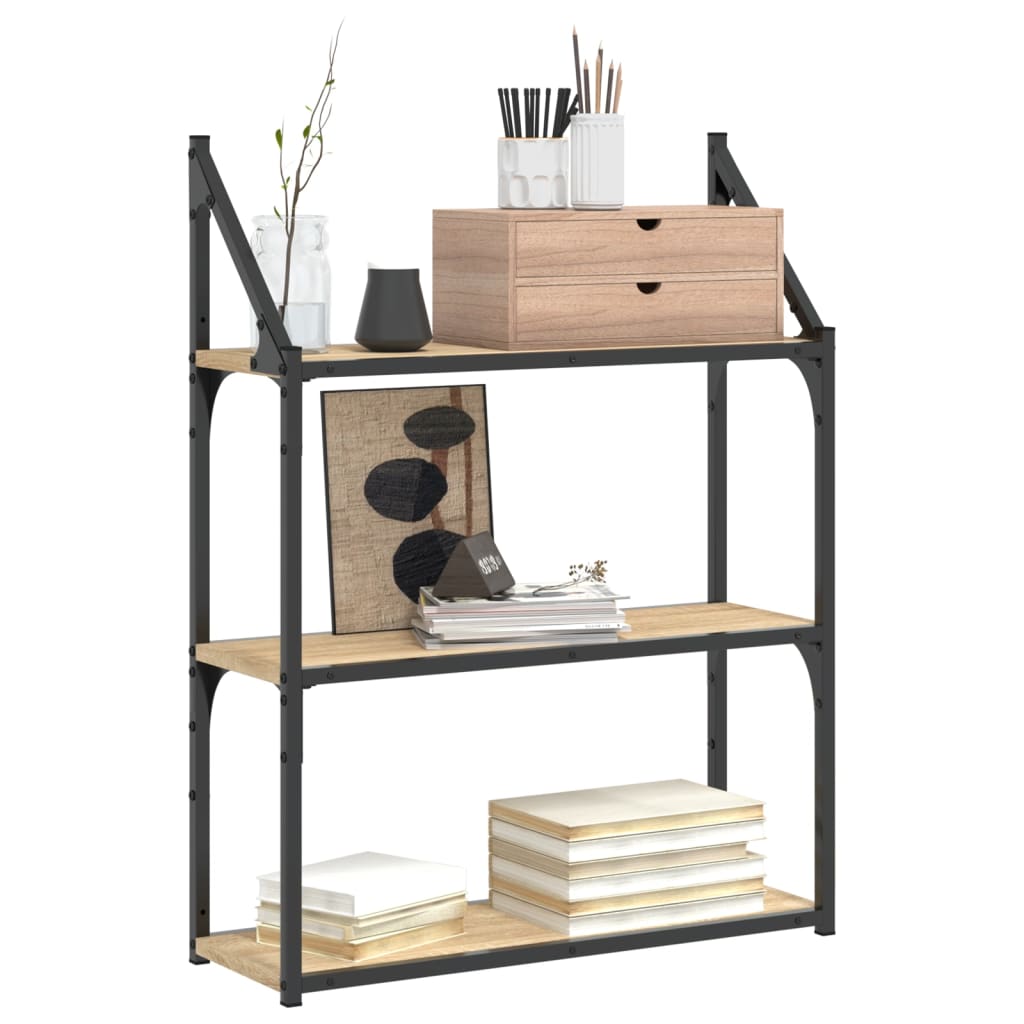 Vegghylle 3 Etasjer Sonoma Eik 60X21X78,5 Cm Konstruert Tre