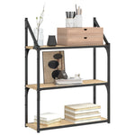 Vegghylle 3 Etasjer Sonoma Eik 60X21X78,5 Cm Konstruert Tre