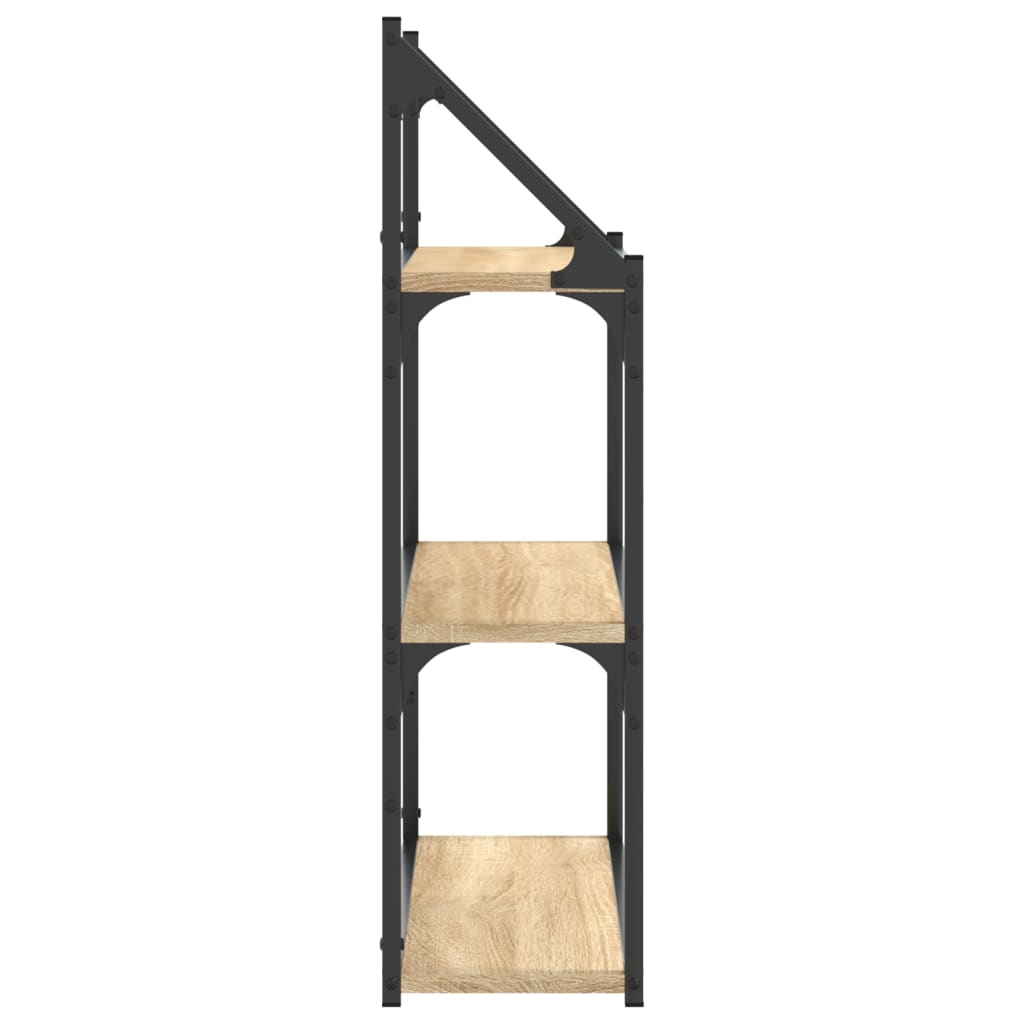 Vegghylle 3 Etasjer Sonoma Eik 60X21X78,5 Cm Konstruert Tre