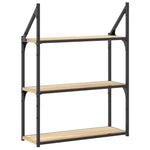 Vegghylle 3 Etasjer Sonoma Eik 60X21X78,5 Cm Konstruert Tre