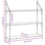 Vegghylle 3 Etasjer Sonoma Eik 80X21X78,5 Cm Konstruert Tre