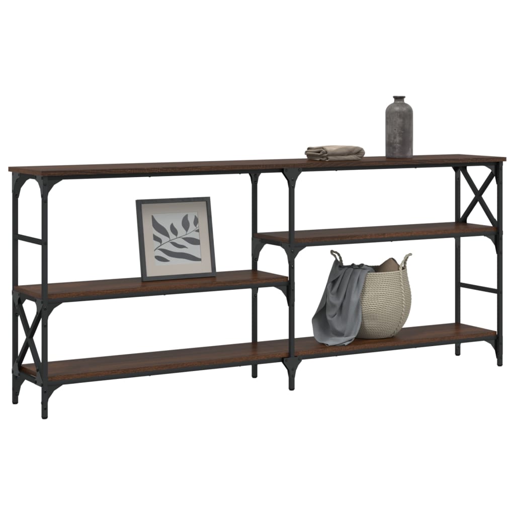 Konsollbord Brun Eik 180X29X76,5 Cm Konstruert Tre