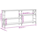 Konsollbord Brun Eik 180X29X76,5 Cm Konstruert Tre