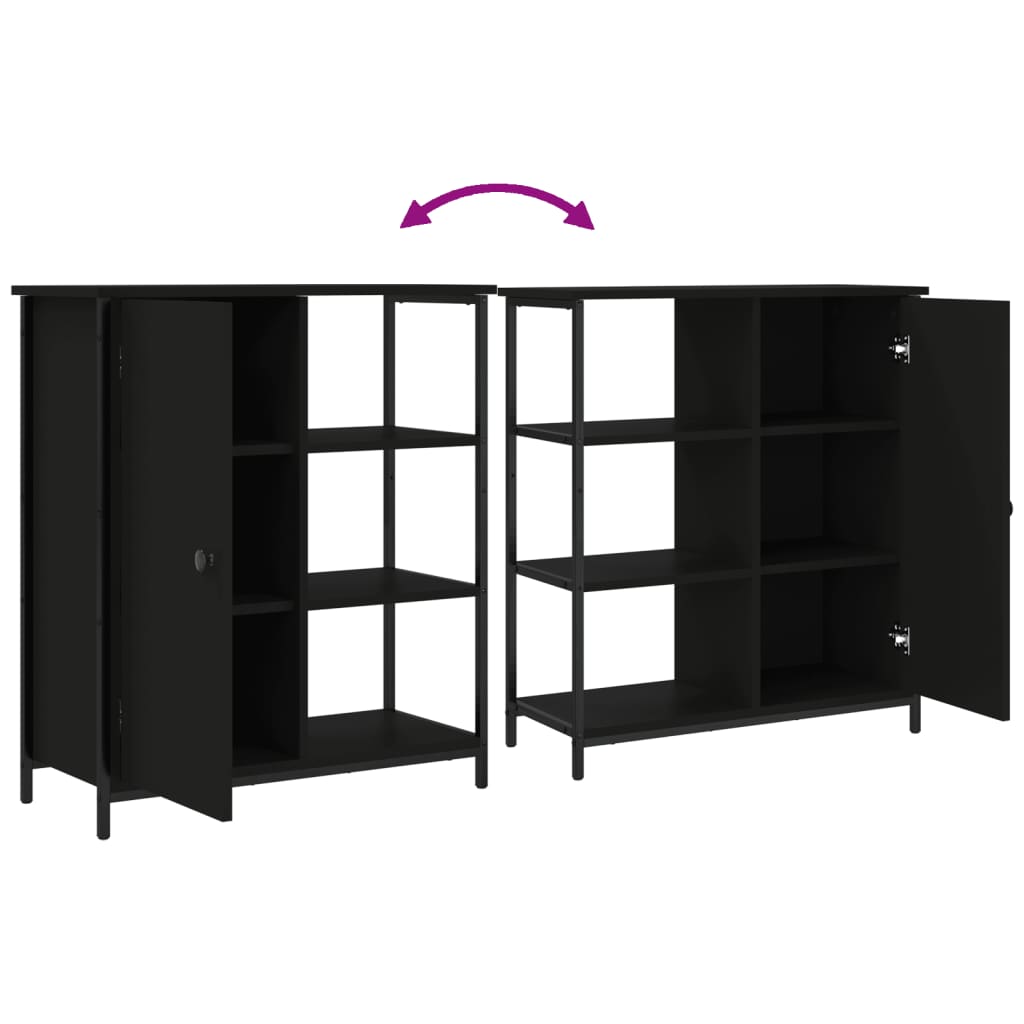 Skjenk Svart 70X30X80 Cm Konstruert Tre