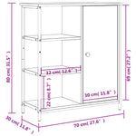 Skjenk Sonoma Eik 70X30X80 Cm Konstruert Tre