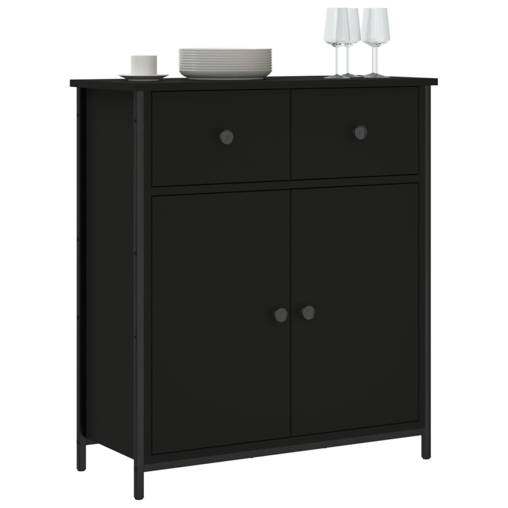 Skjenk Svart 70X30X80 Cm Konstruert Tre